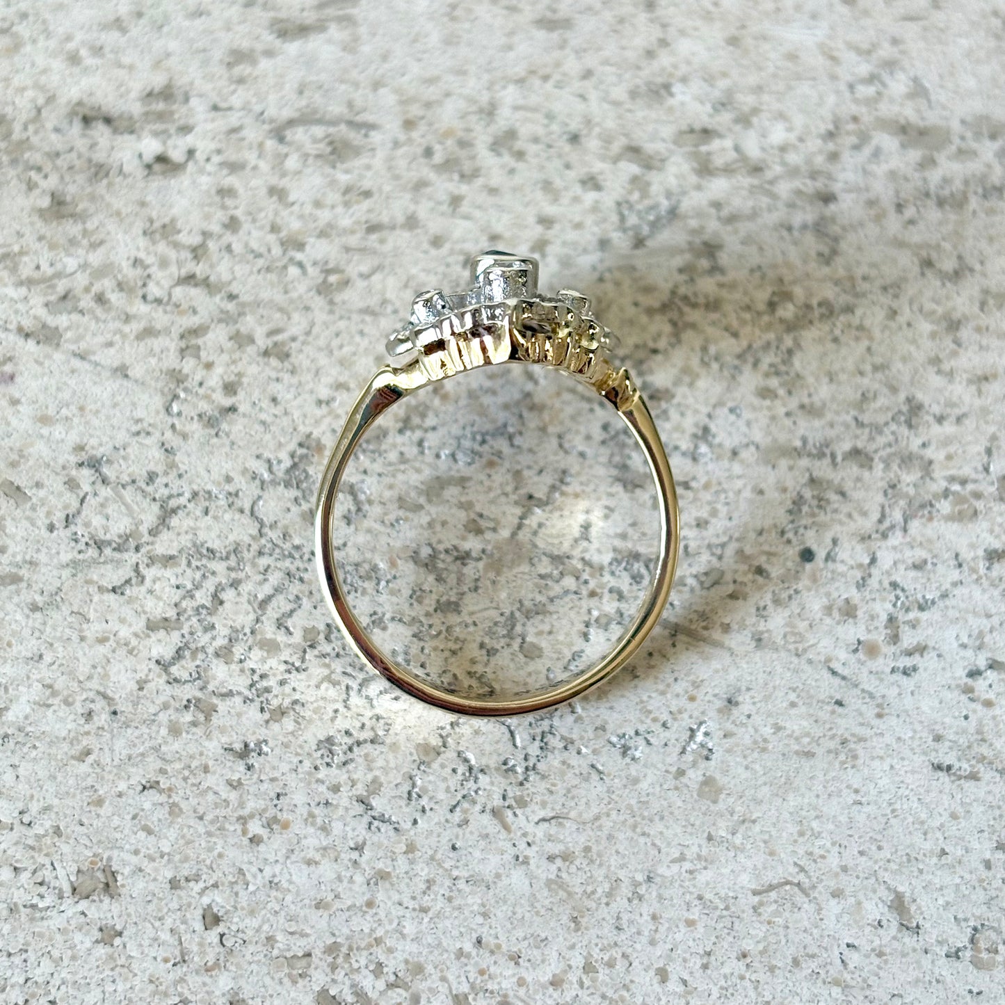 Bague Vintage Art Déco - Or Jaune 585 Saphir & Diamants