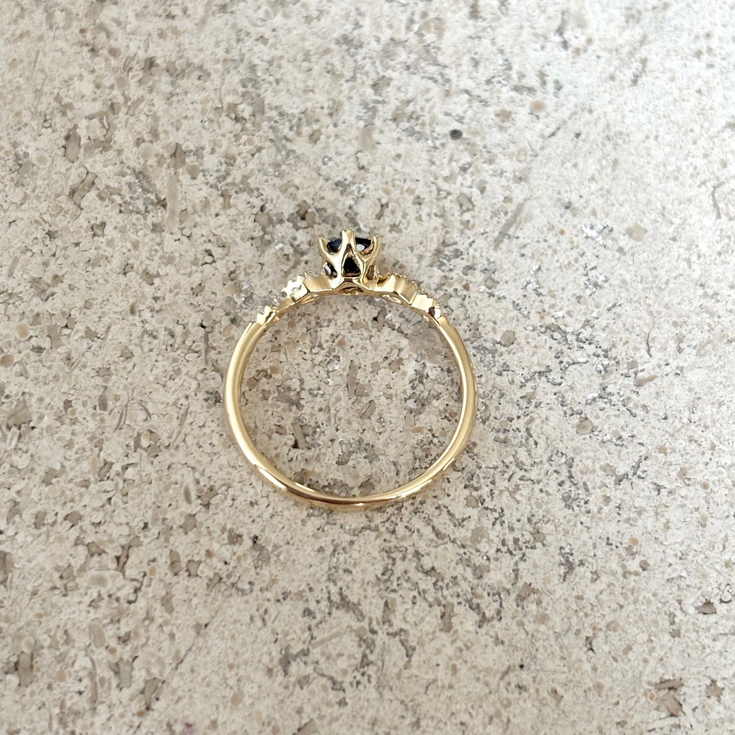 Bague Solitaire Vintage - Or Jaune 750 & Saphir