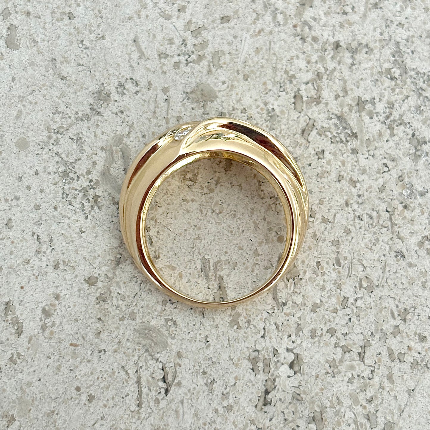 Bague Jonc - Or Jaune 750 & Diamants