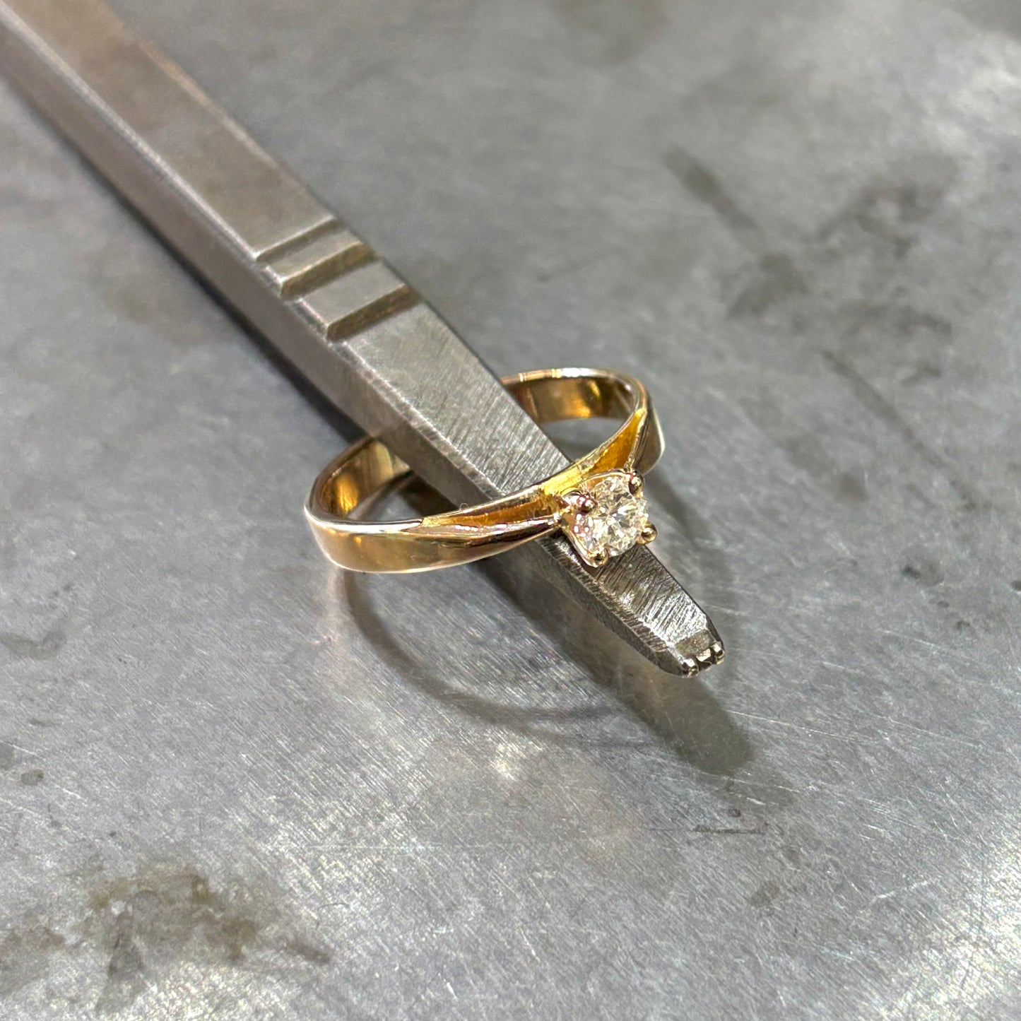 Bague Solitaire - Or Rose 750 & Diamant