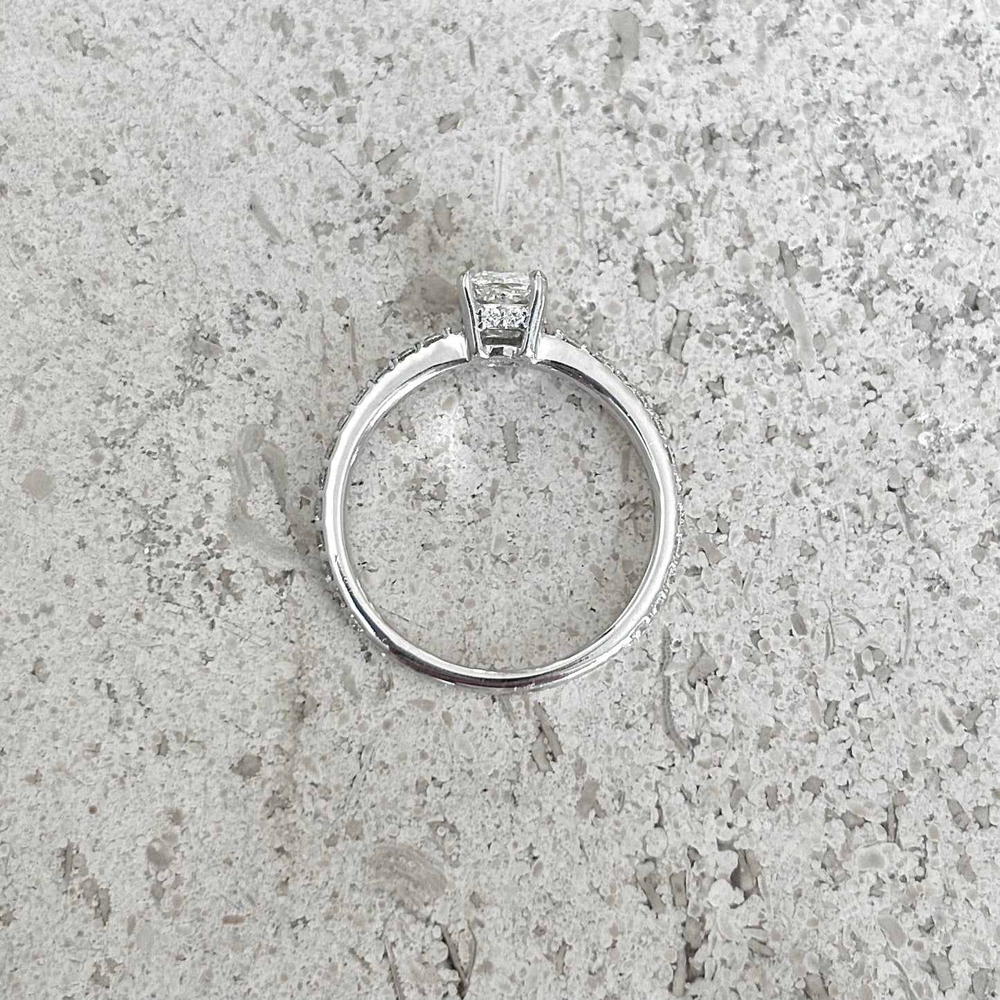 Bague Solitaire - Or Blanc 750 & Diamants