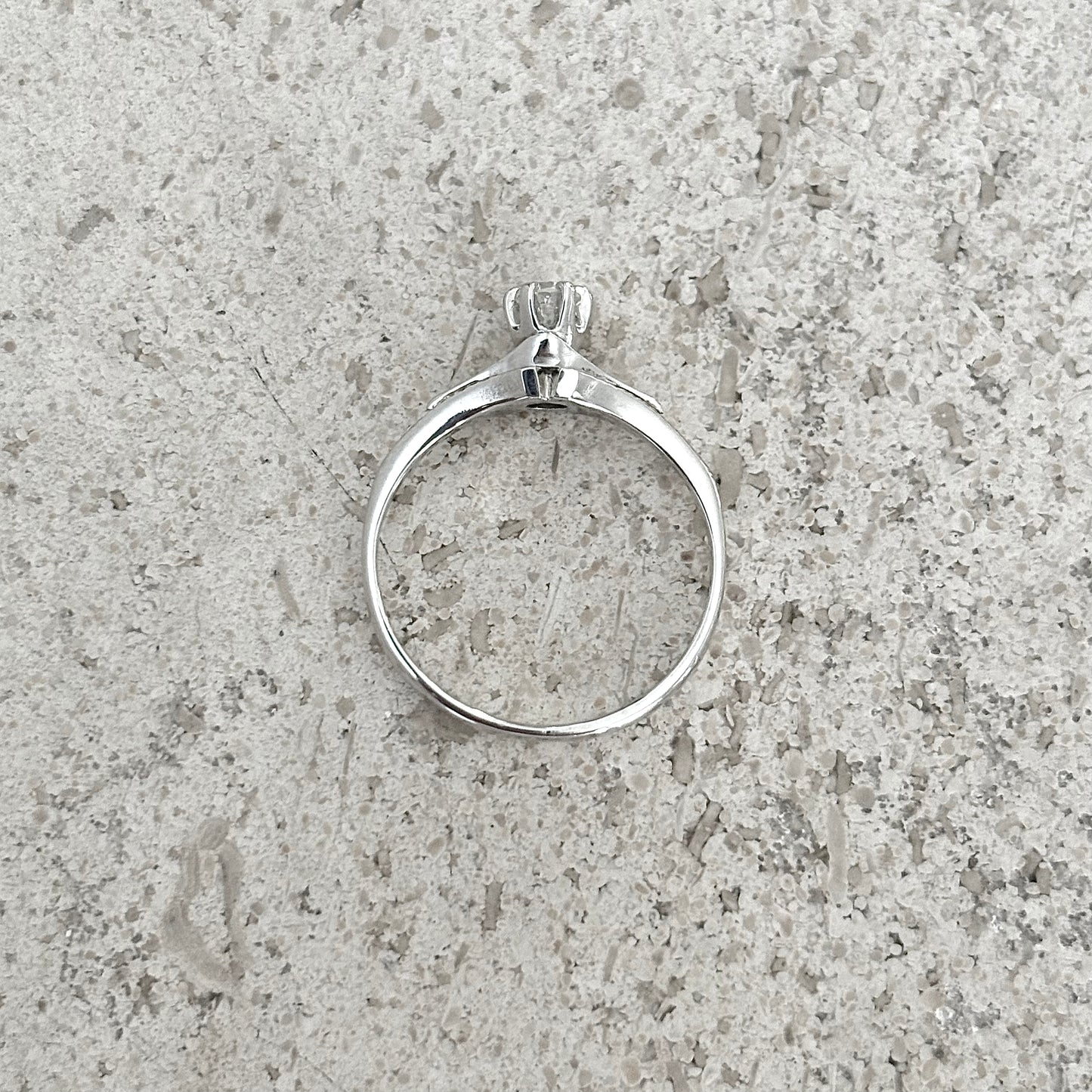 Bague Solitaire Vintage - Or Blanc 750 & Diamant
