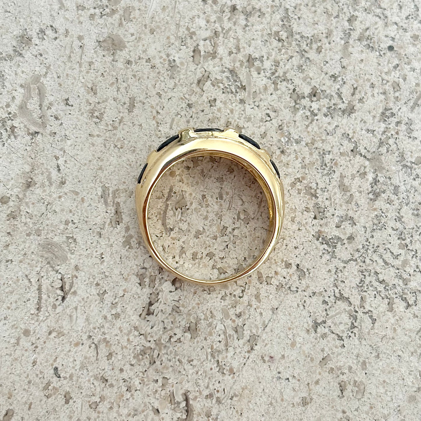 Bague Jonc - Or Jaune 750 Saphirs & Diamants