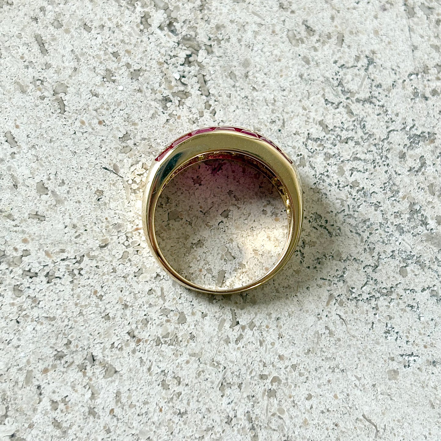 Bague Jonc - Or Jaune 750 & Rubis