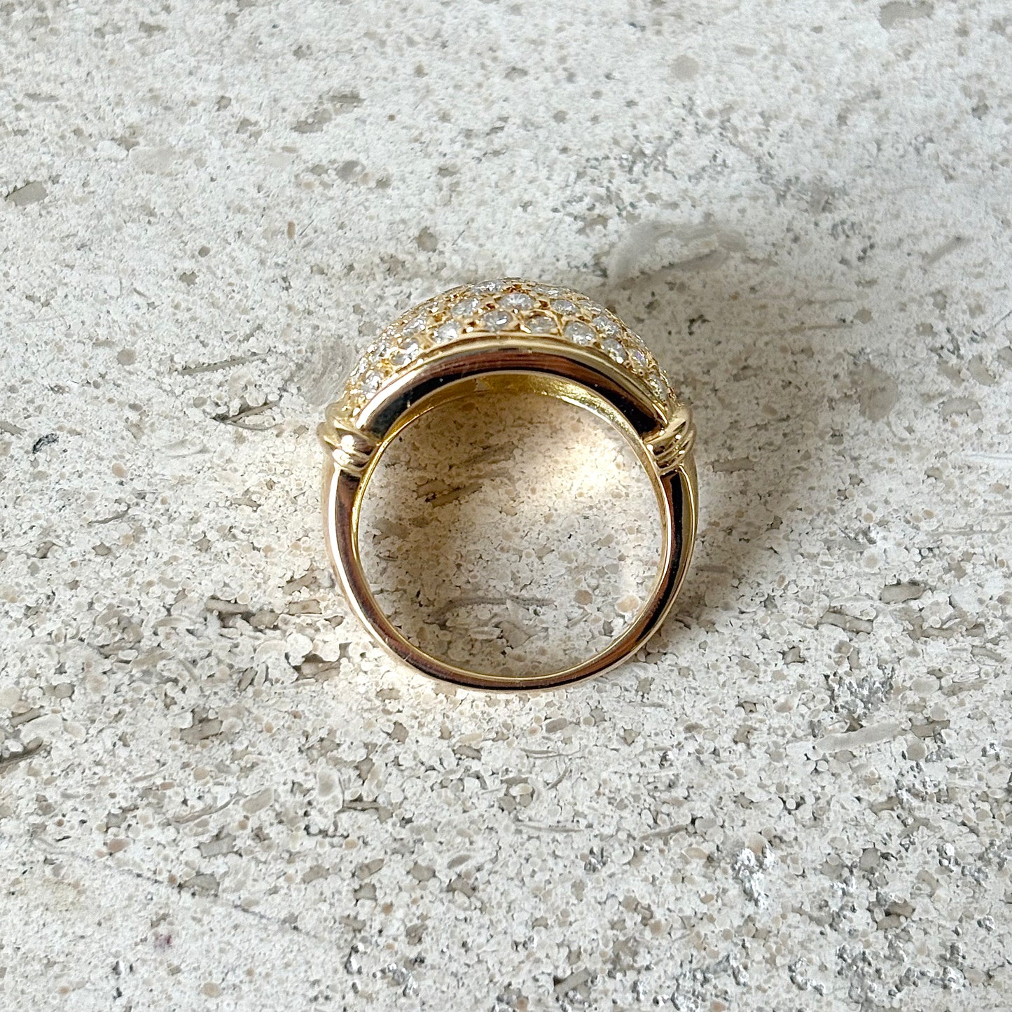 Bague Boule - Or Jaune 750 & Diamants