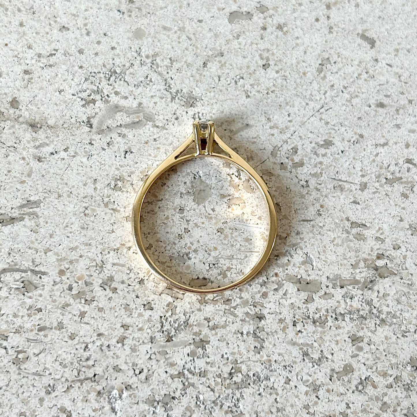 Bague Solitaire - Or Jaune 750 & Diamant