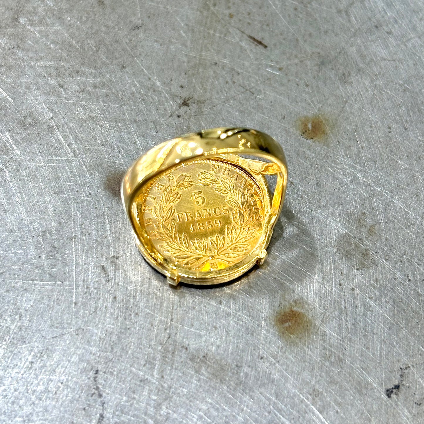 Bague Pièce - Or Jaune 750 & Pièce 5 Francs Napoléon