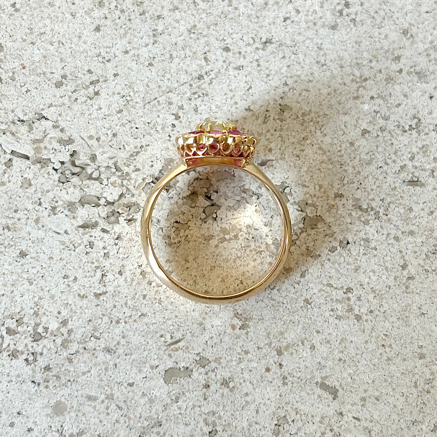 Bague Marguerite Vintage - Or Jaune 750 & Rubis