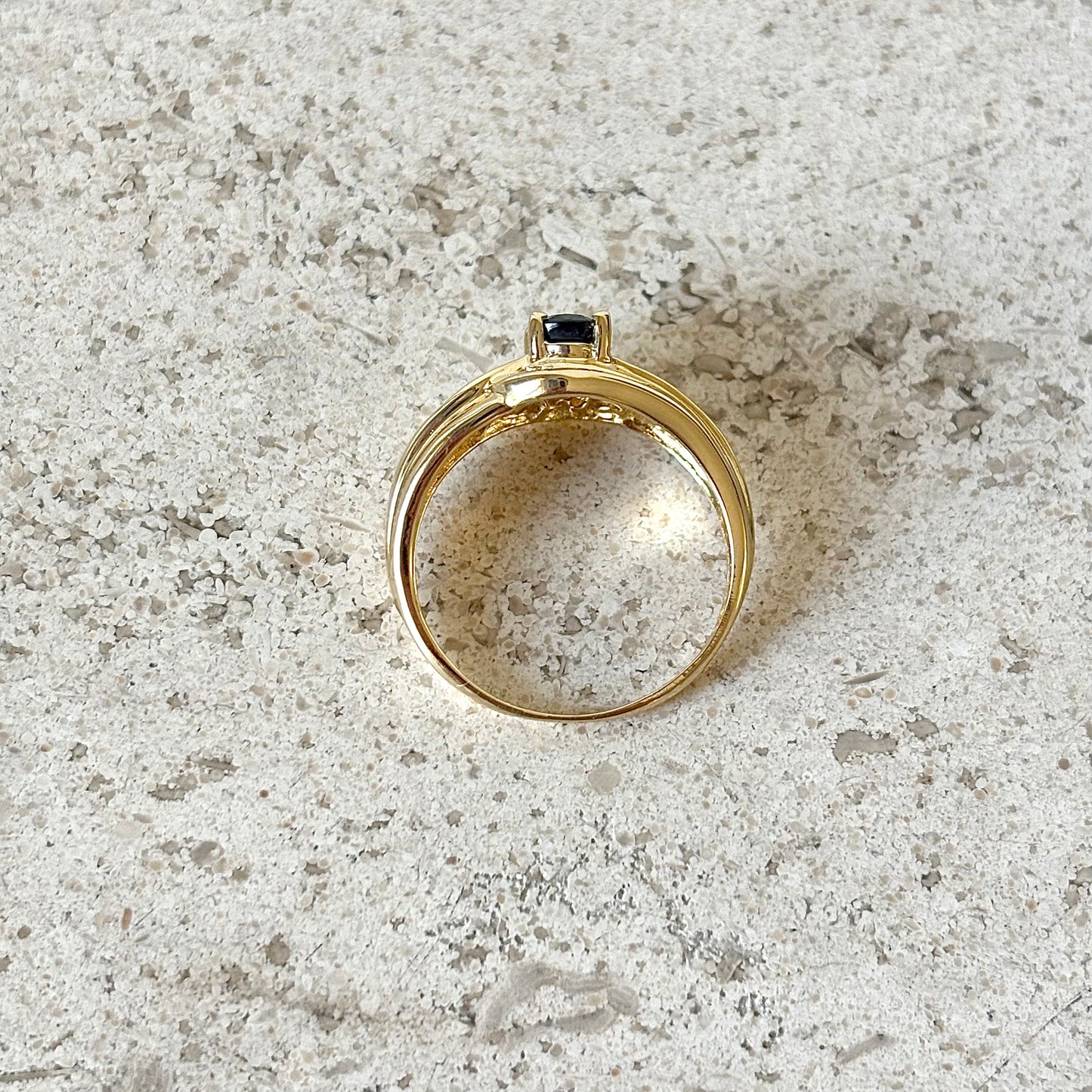 Bague Jonc - Or Jaune 750 Saphirs & Diamants