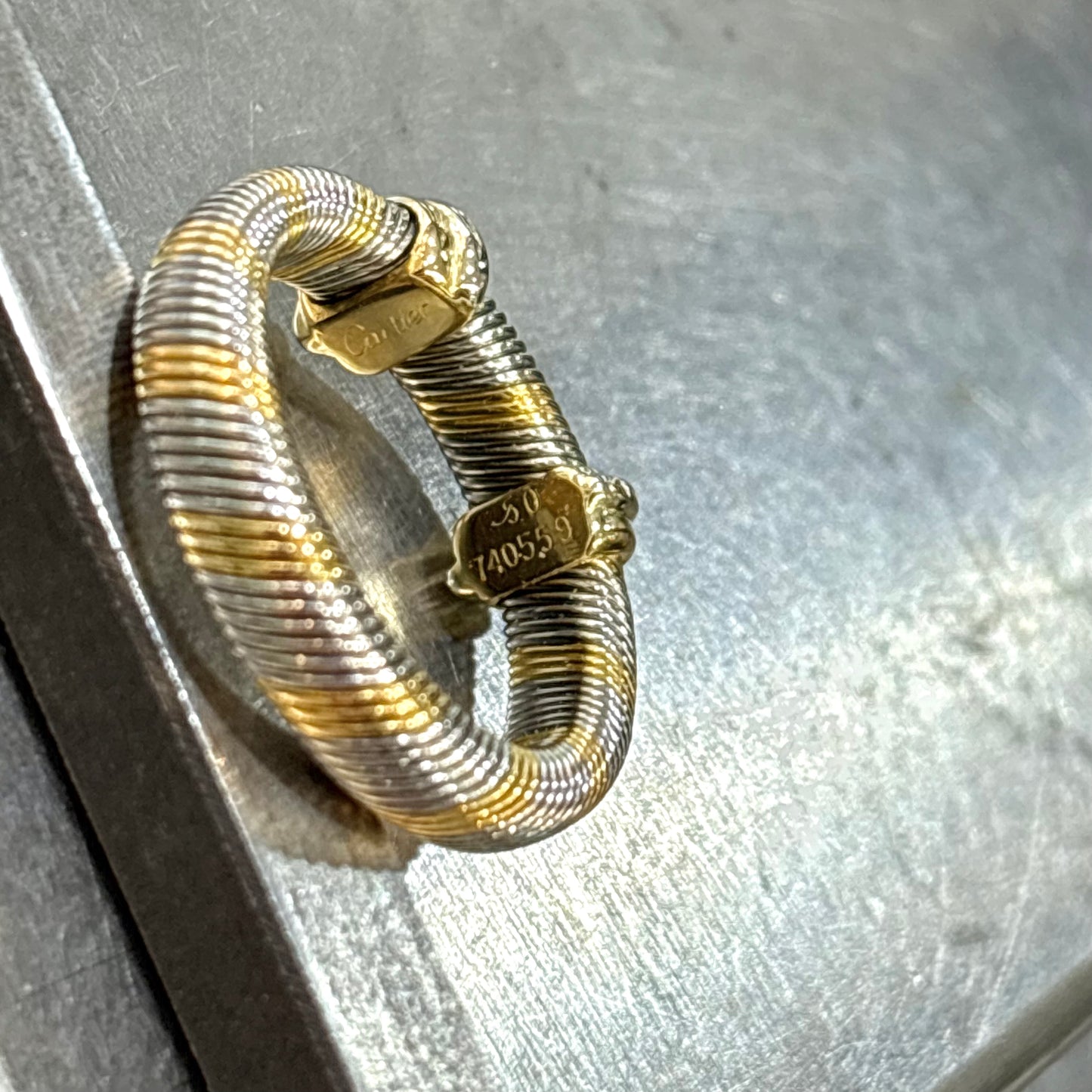 Bague Cartier Vintage - Or Jaune 750 & Acier