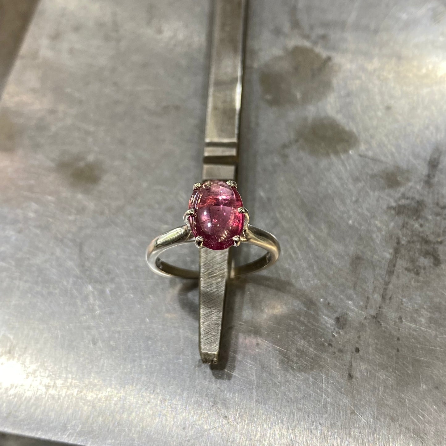 Bague - Or Blanc 750 & Tourmaline Occasion