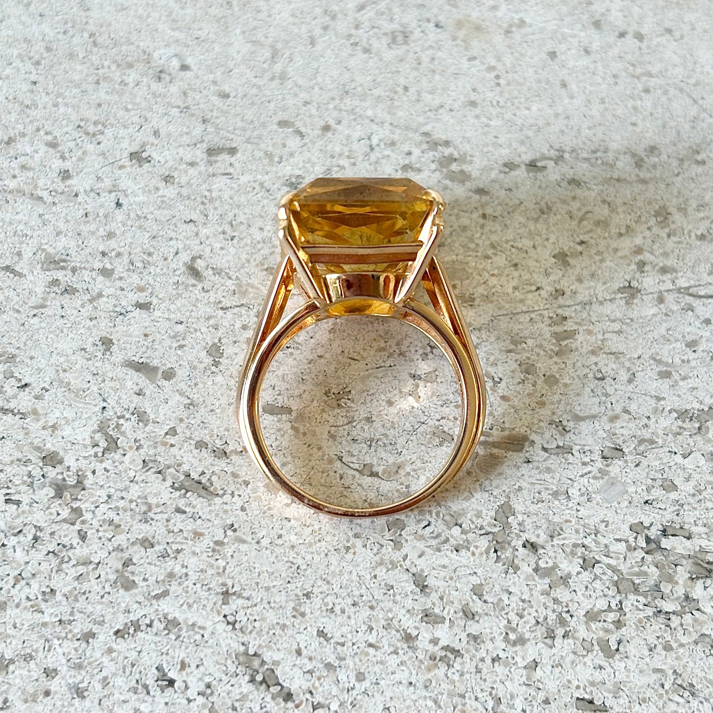 Bague Cocktail Vintage - Or Jaune 750 & Citrine