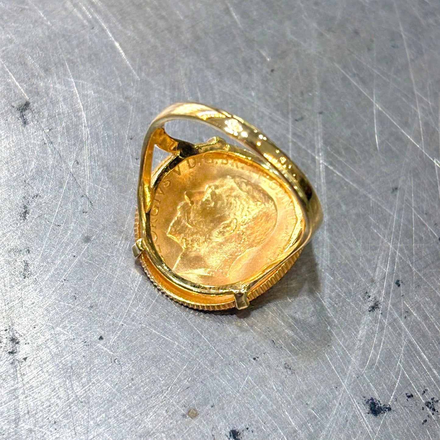 Bague Pièce - Or Jaune 750 & Pièce Or Demi Souverain