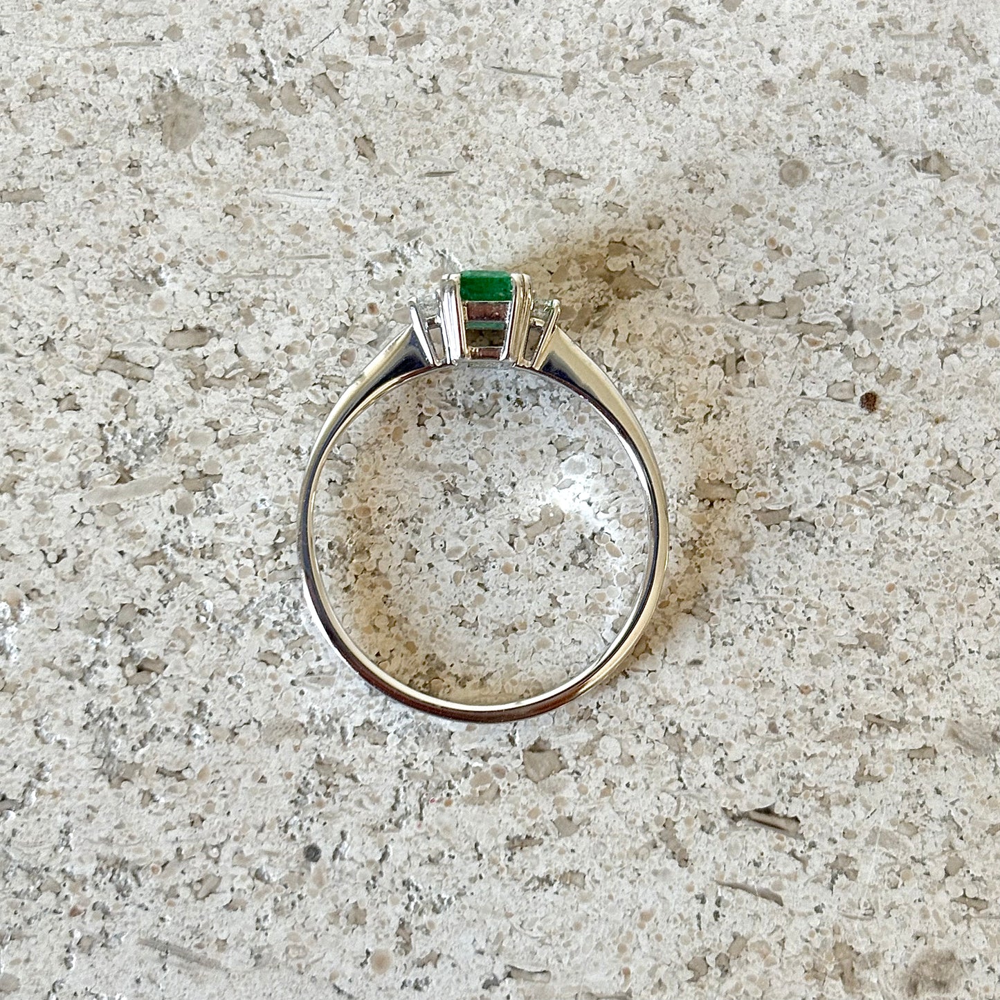 Bague Trilogie - Or Blanc 750 Émeraude & Diamants