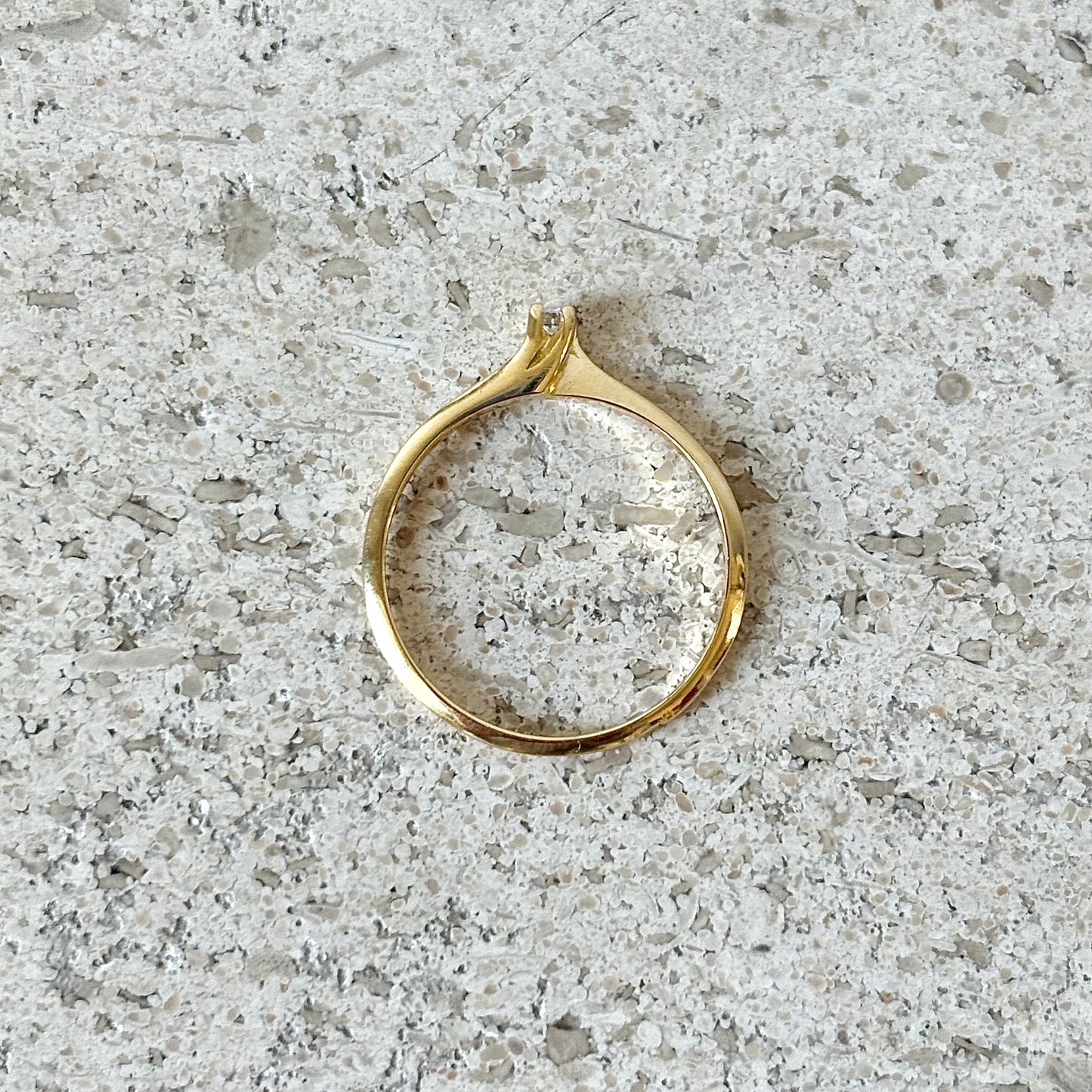 Bague Solitaire - Or Jaune 750 & Diamant