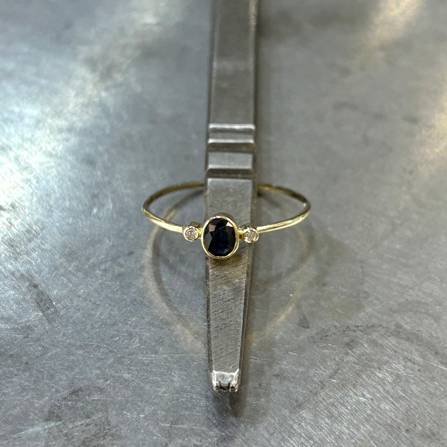 Bague Trilogie - Or Jaune 750 Saphir & Diamants