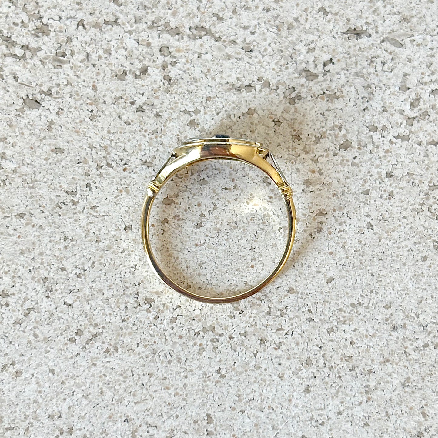 Bague Trilogie Vintage - Or Jaune 750 Saphir & Diamants