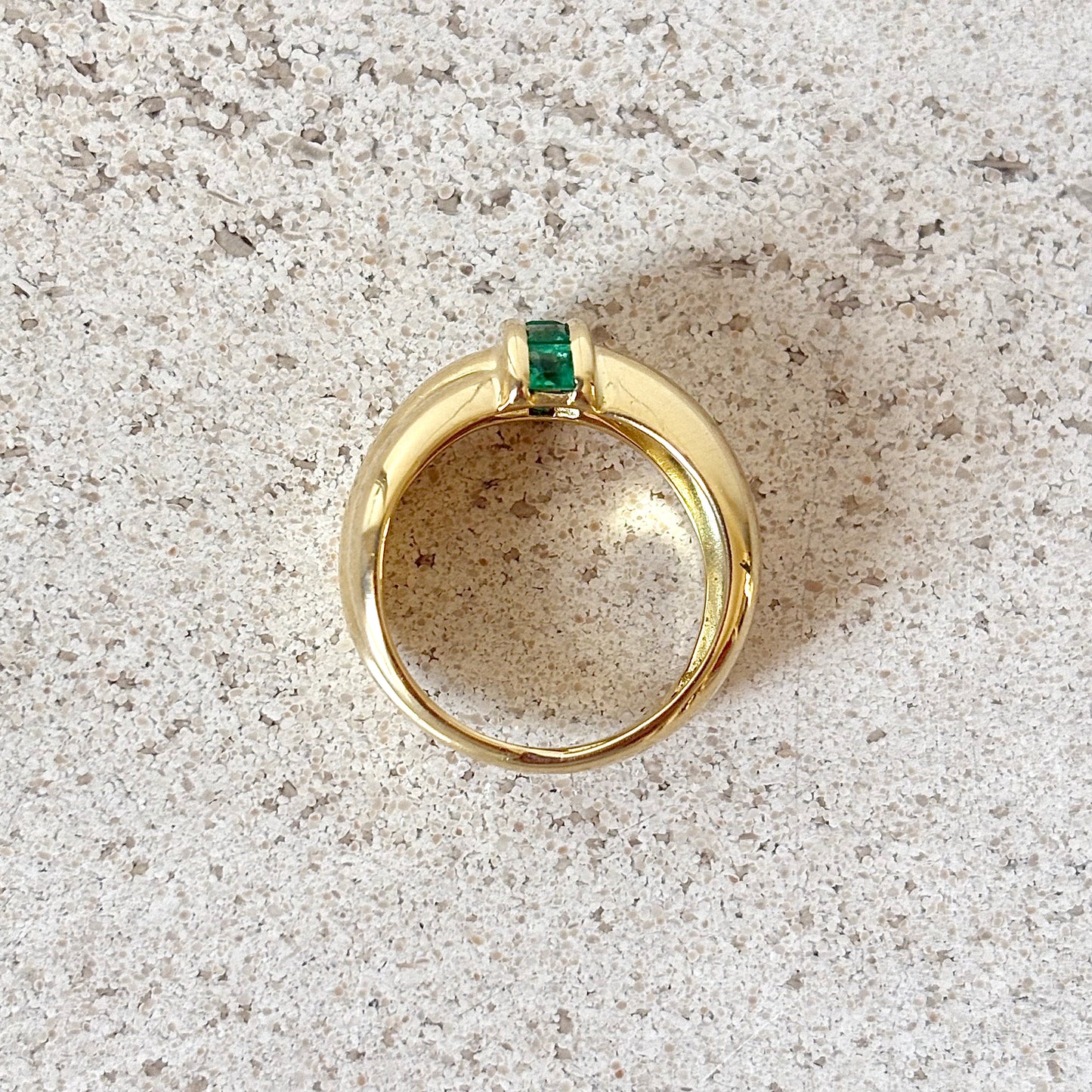 Bague Jonc Noeud - Or Jaune 750 & Émeraudes