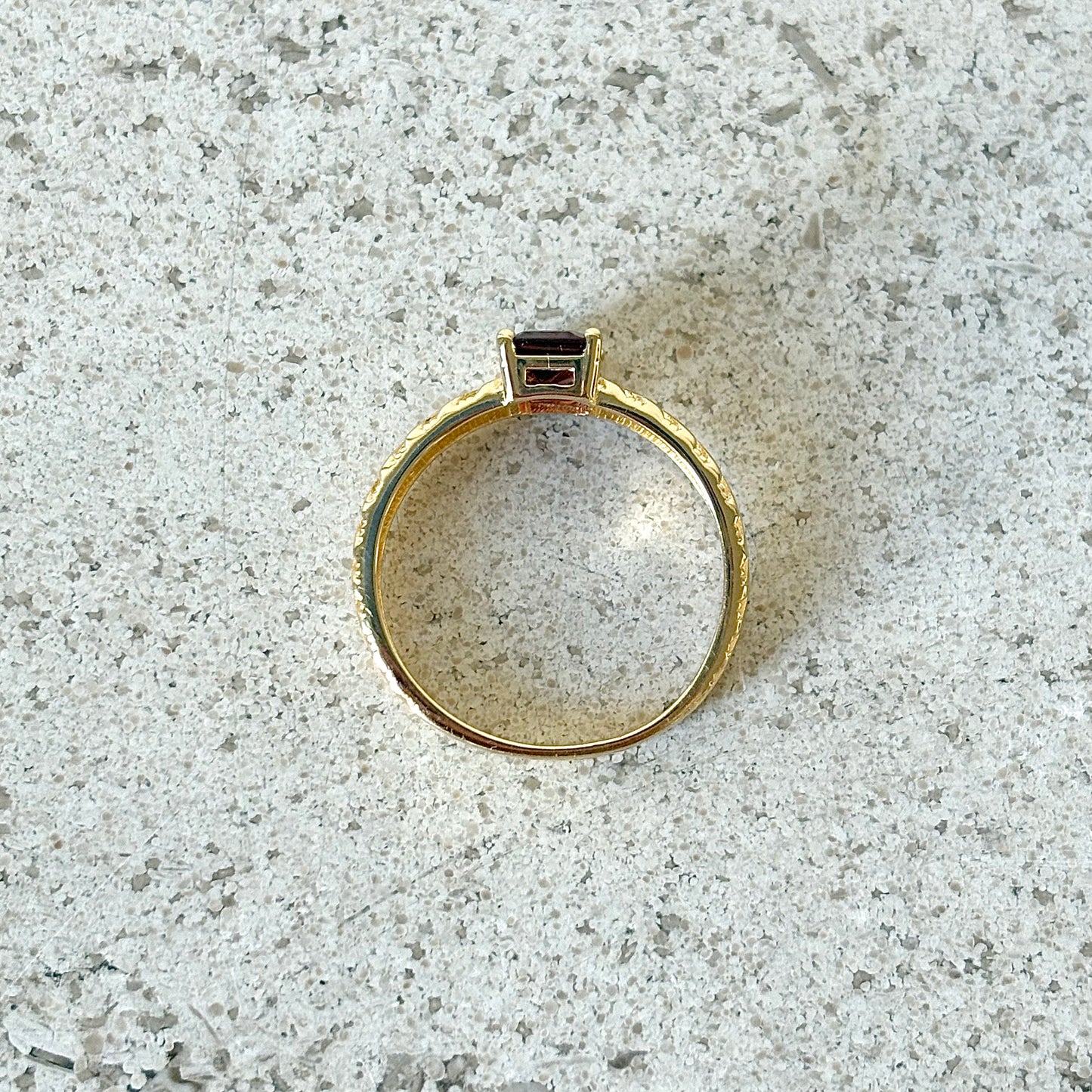 Bague Florale - Or Jaune 750 & Grenat
