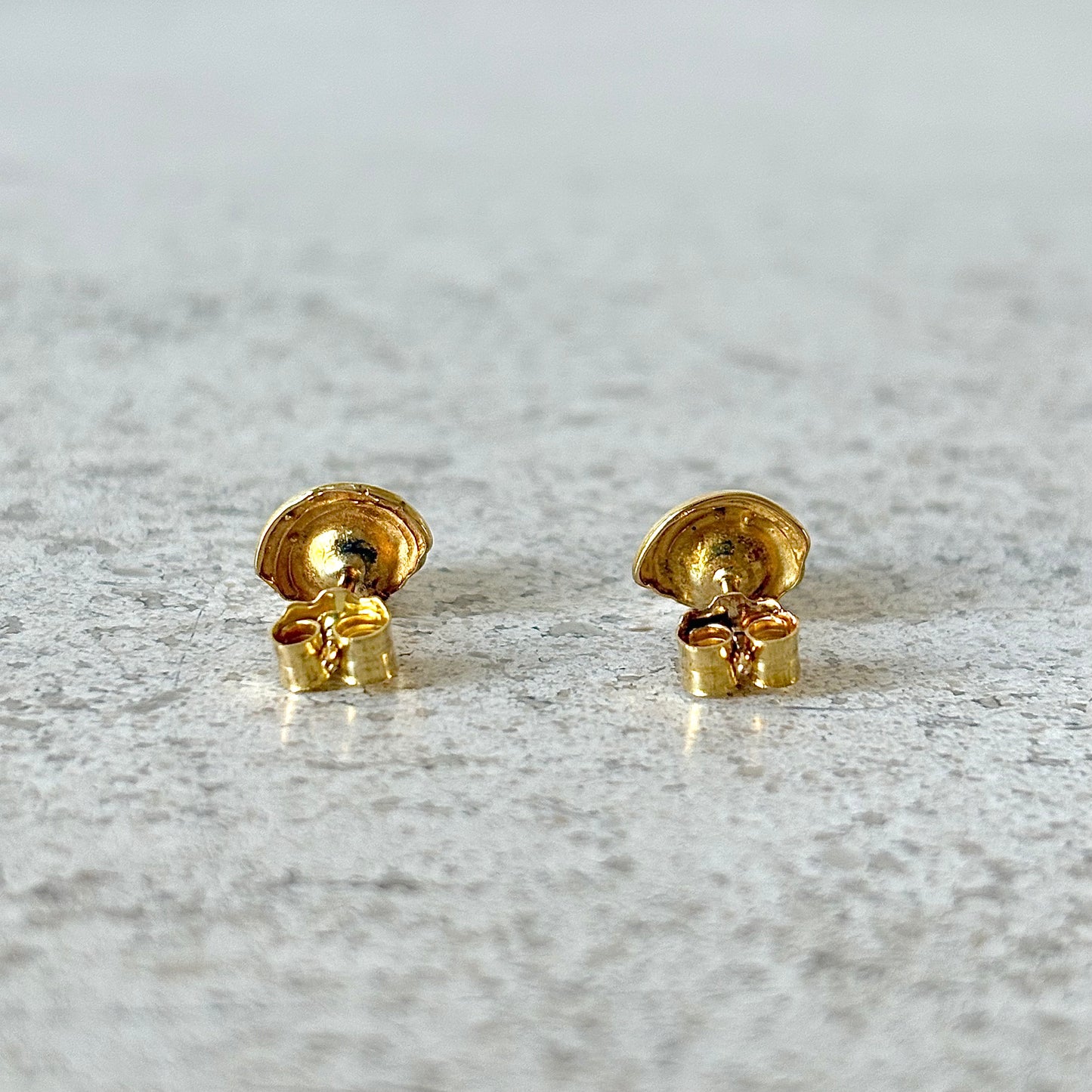 Boucles D'oreilles Puces Vintage - Or Jaune 750 & Perles
