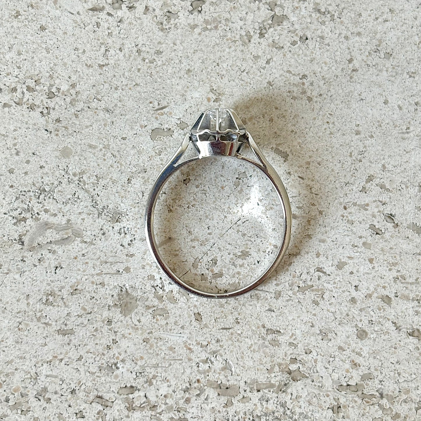 Bague Solitaire Vintage - Or Blanc 750 & Diamant
