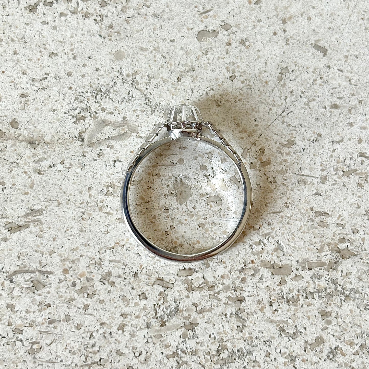Bague Solitaire Vintage - Or Blanc 750 & Diamant