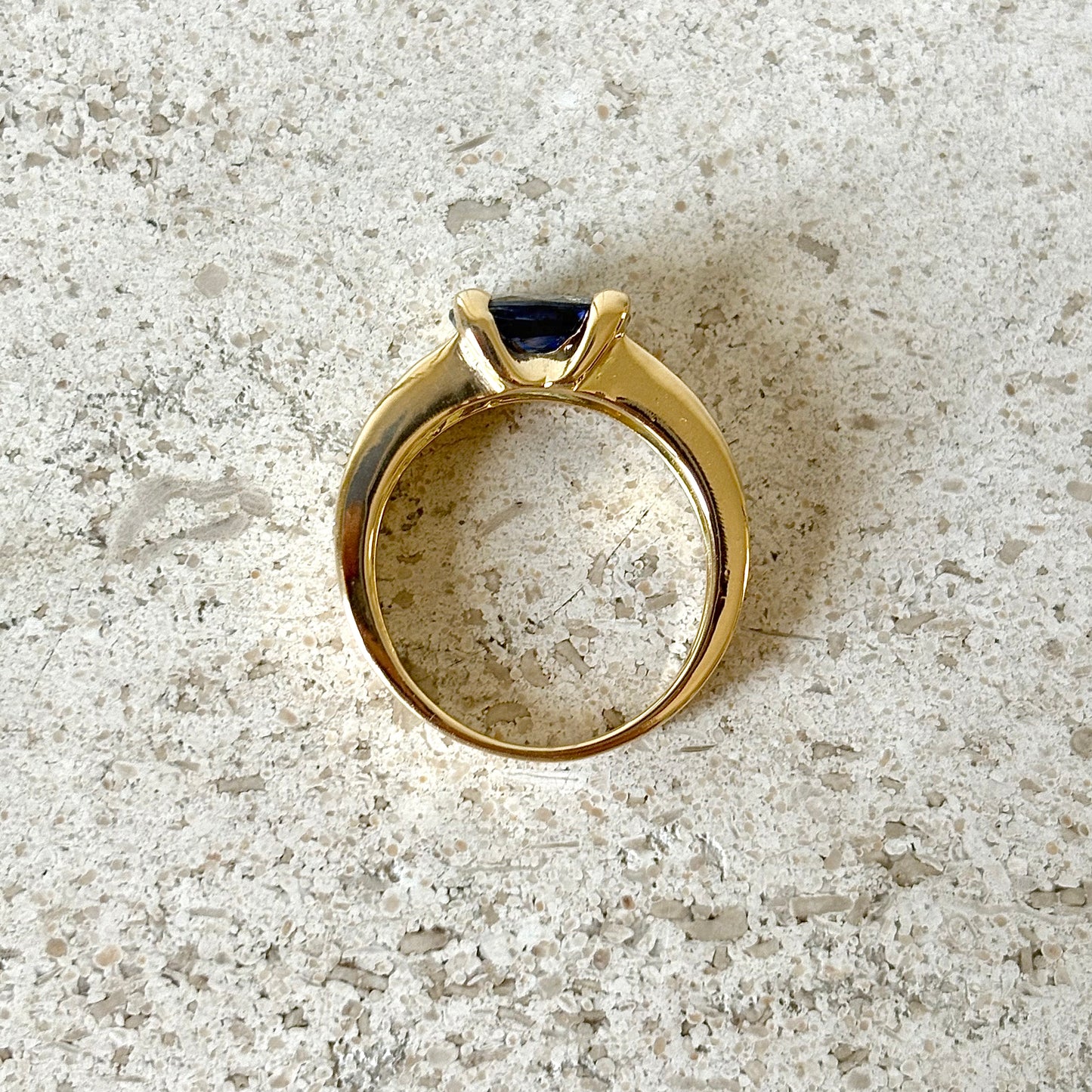 Bague Jonc - Or Jaune 750 Saphir & Diamants