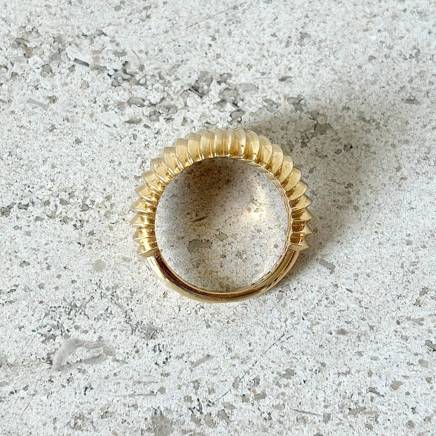 Bague Jonc Godrons - Or Jaune 750