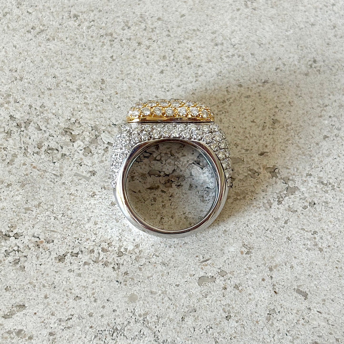 Bague Pavée Bicolore - Or Jaune/Blanc 750 & Diamants