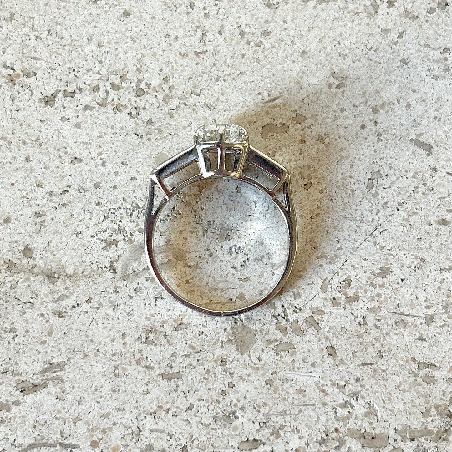 Bague Solitaire Art Déco - Platine 950 & Diamants