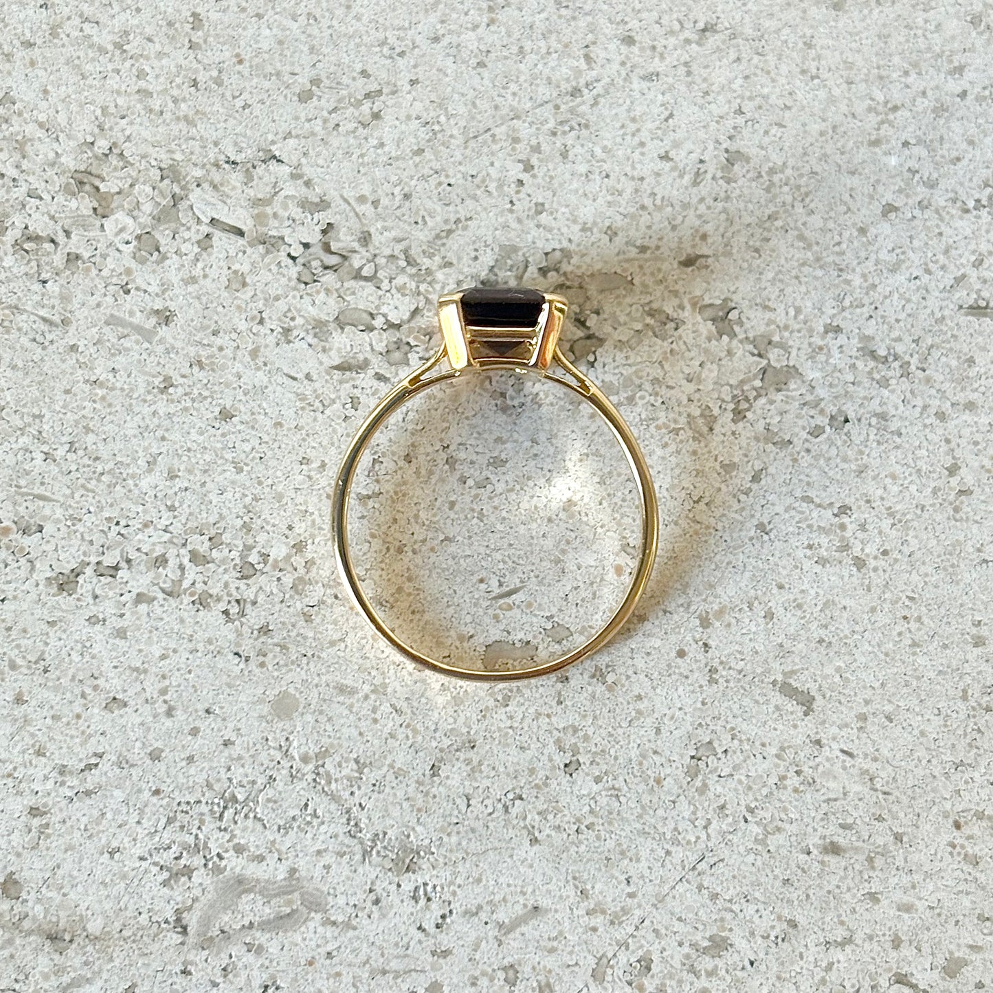 Bague Solitaire - Or Jaune 750 & Grenat