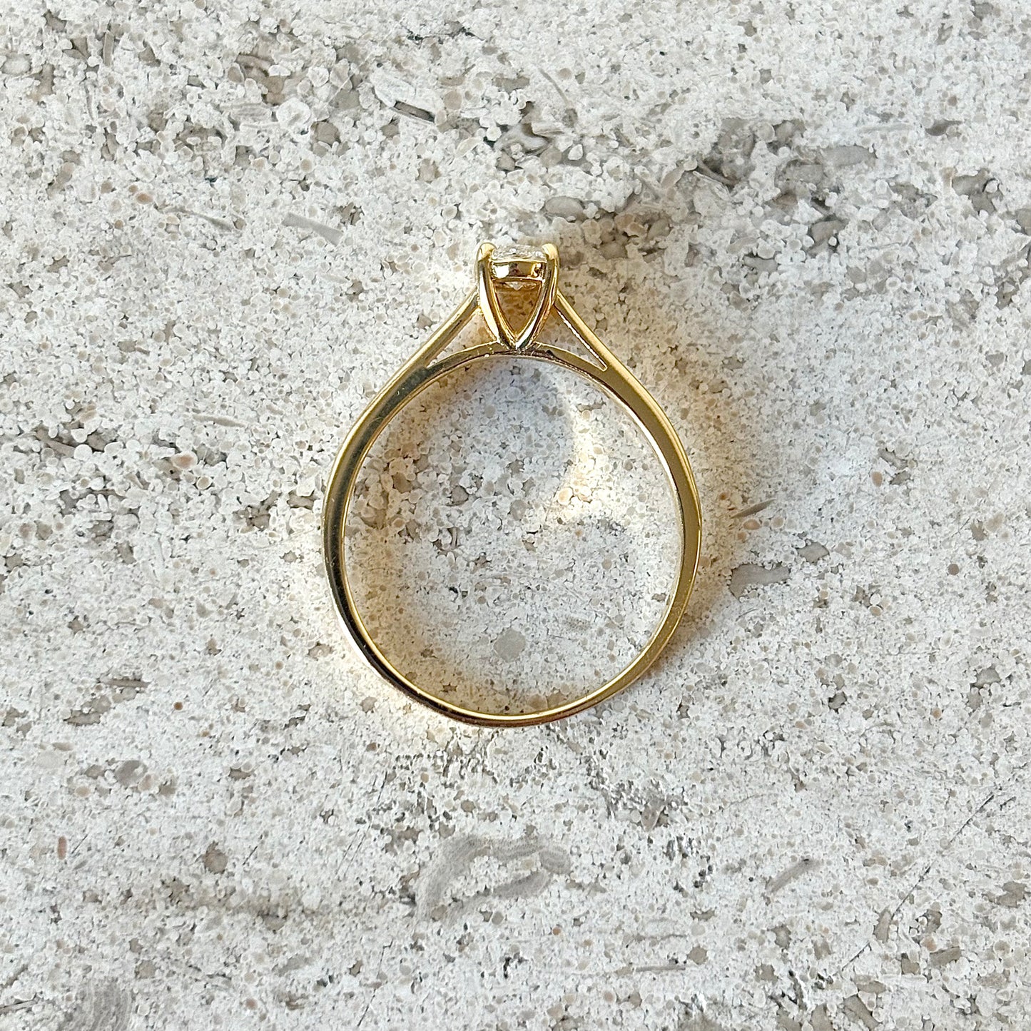 Bague Solitaire - Or Jaune 750 & Diamant