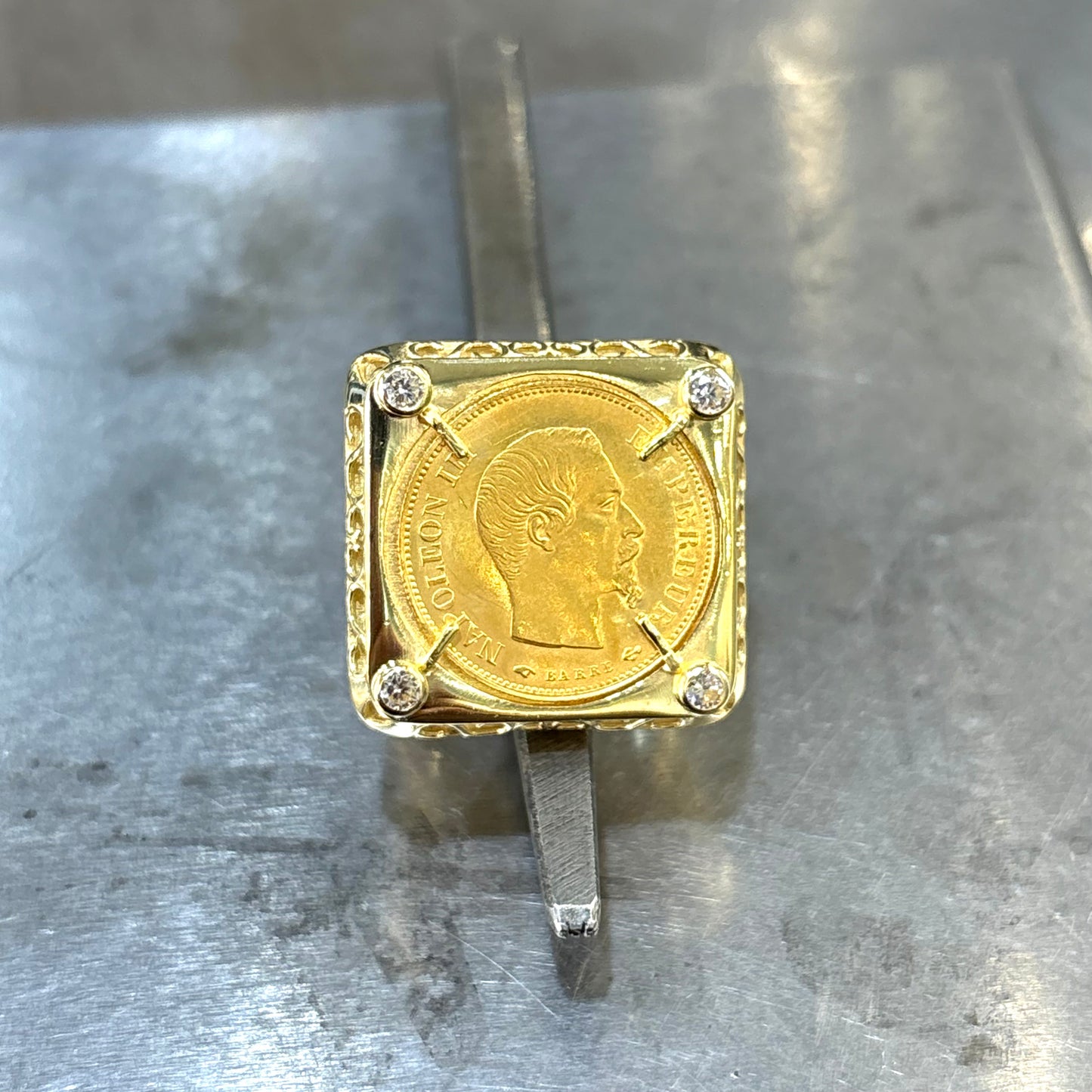 Bague Pièce - Or Jaune 750 & Pièce Or 10 Francs Napoléon