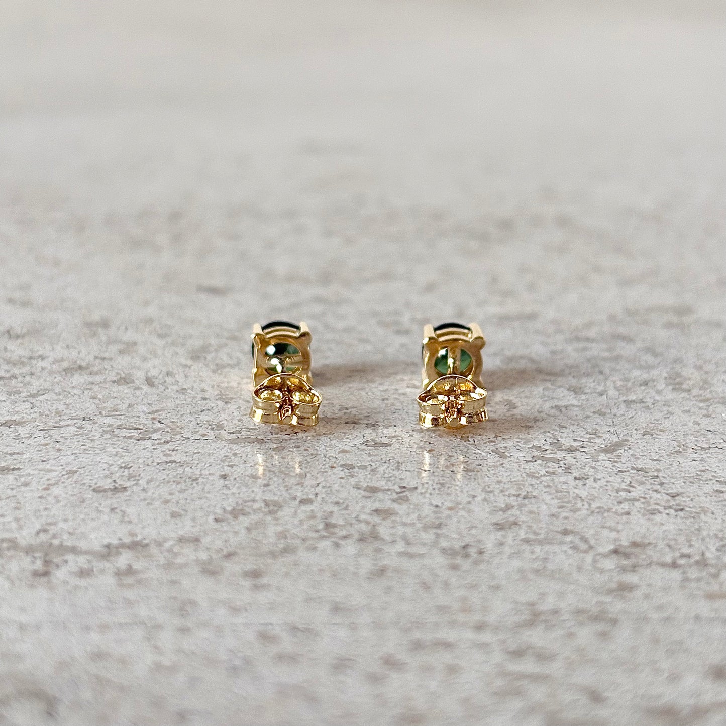 Boucles D'oreilles Puces - Or Jaune 750 & Péridots