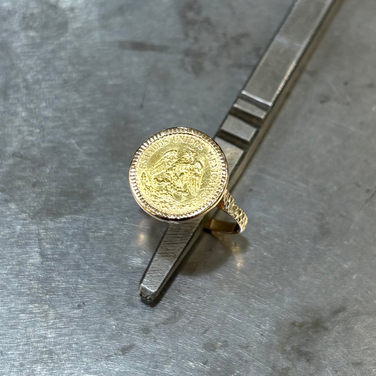 Bague Pièce - Or Jaune 750 & Pièce Dos Pesos