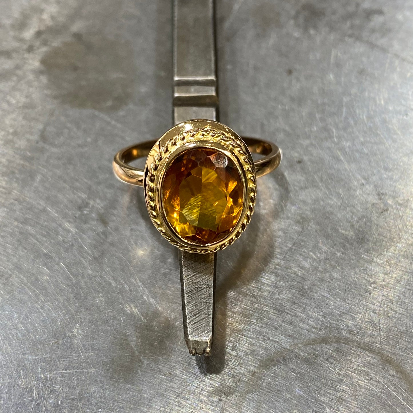 Bague Vintage - Or jaune 750 & Citrine Occasion