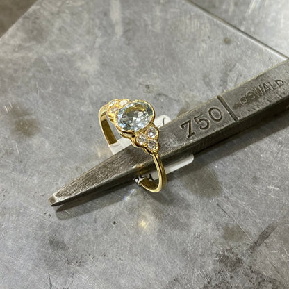 Bague Nausicaä - Or Jaune 750 Aigue-Marine & Diamants