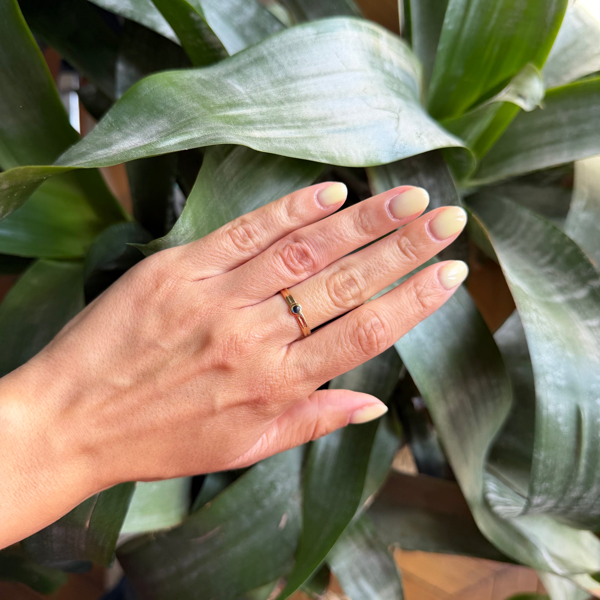 Bague Solitaire - Or Jaune 750 & Saphir