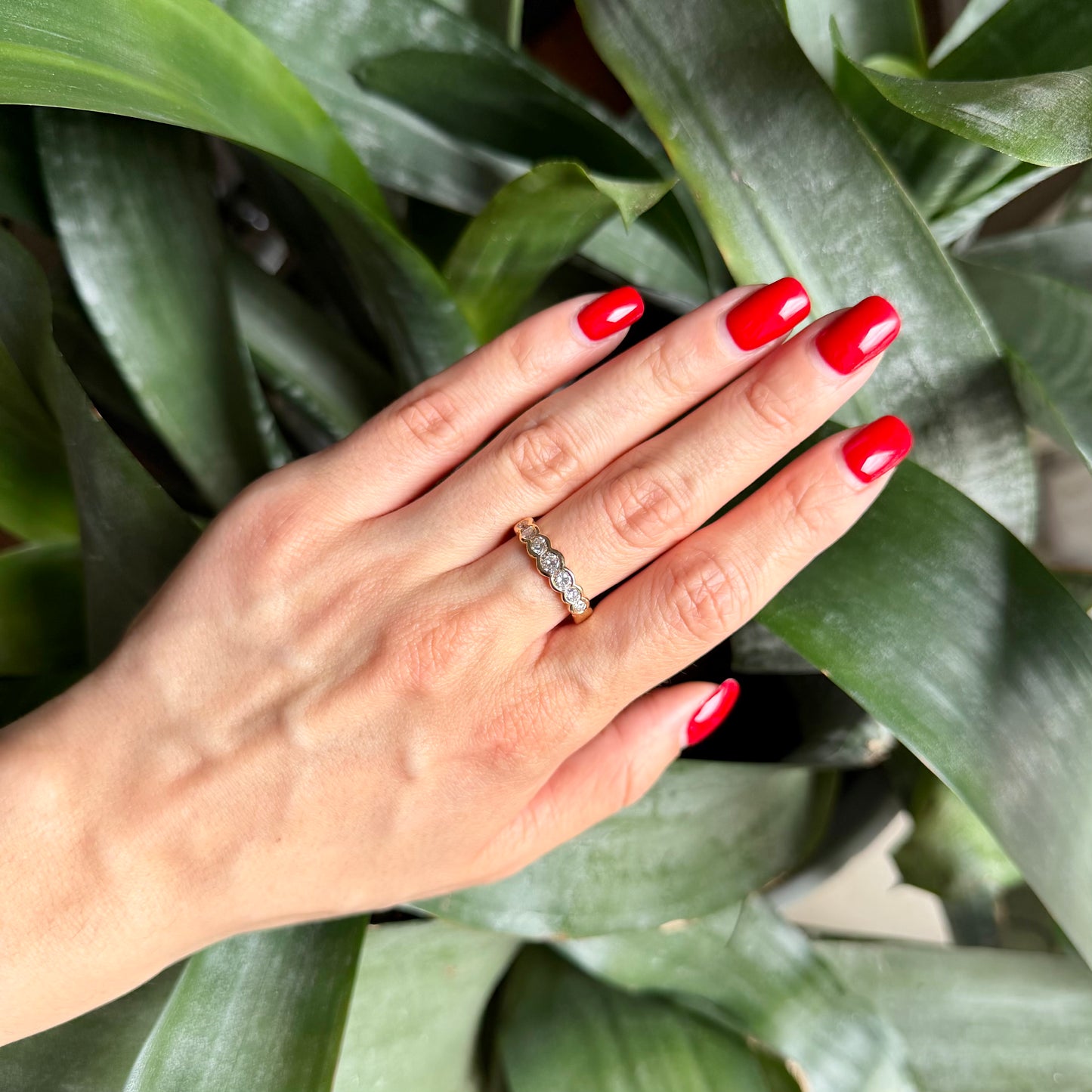 Bague Semi Alliance - Or Jaune 750 & Diamants