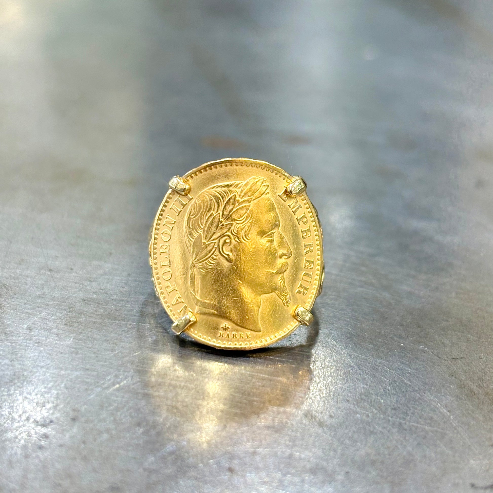 Bague Pièce - Or Jaune 750 & Pièce Or 20 Francs Napoléon
