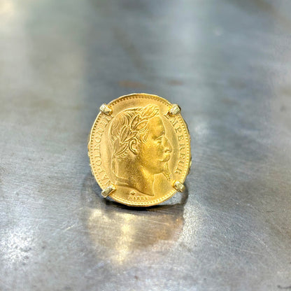 Bague Pièce - Or Jaune 750 & Pièce Or 20 Francs Napoléon
