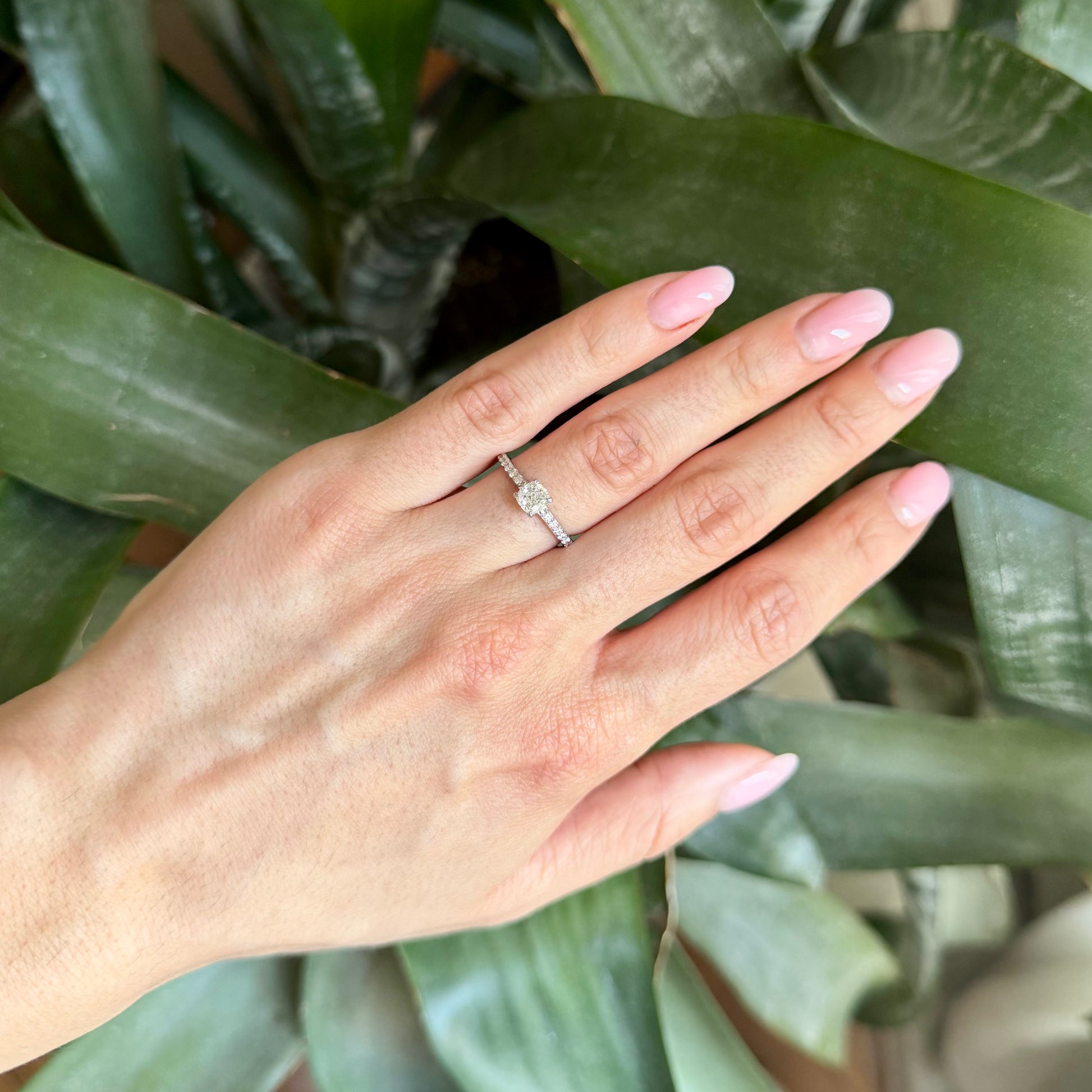 Bague Solitaire - Or Blanc 750 & Diamants