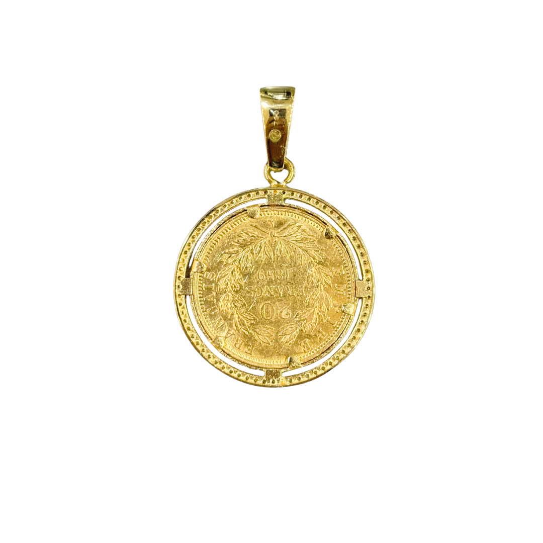 Pendentif Pièce - Or Jaune 750 & Pièce Or 20 Francs Napoléon