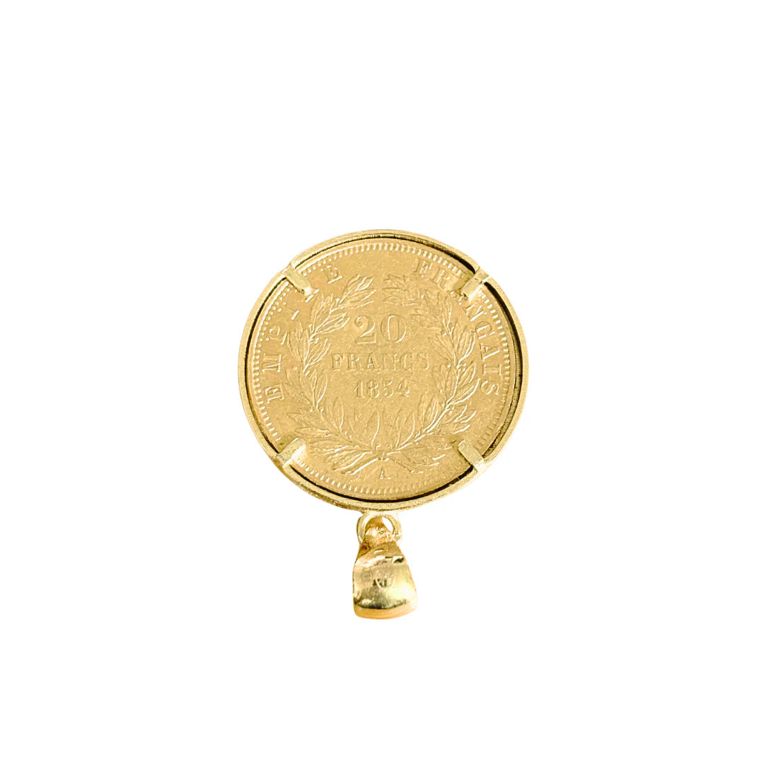 Monture Pendentif Pièce 20 Francs - Porte Pièce Or Jaune 750
