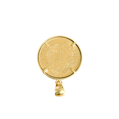 Monture Pendentif Pièce 20 Francs - Porte Pièce Or Jaune 750