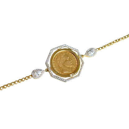 Bracelet Pièce - Or Jaune 750 & Pièce 10 Francs Napoléon