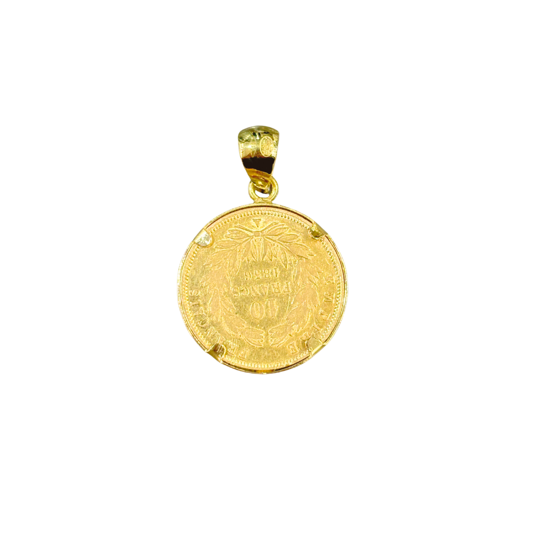 Pendentif Pièce - Or Jaune 750 & Pièce 10 Francs Napoléon