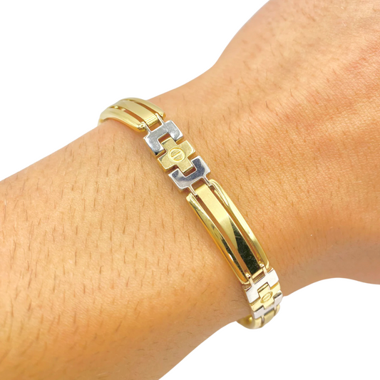 Bracelet Écrou - Or Jaune/Blanc 750