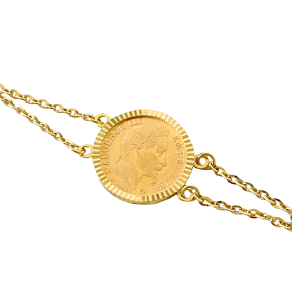 Bracelet Pièce - Or Jaune 750 & Pièce 10 Francs Napoléon