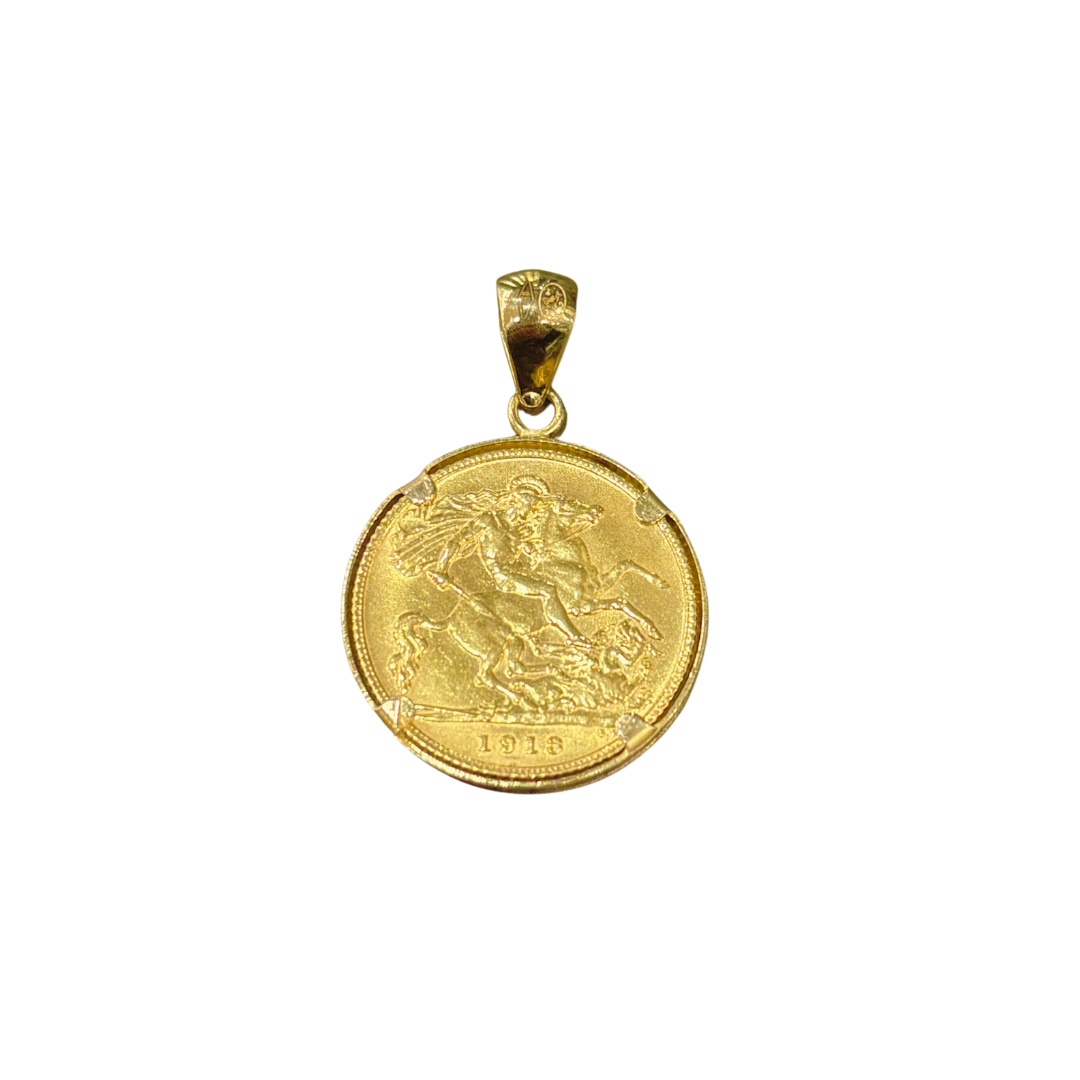 Pendentif Pièce - Or Jaune 750 & Pièce Demi Souverain Georges V
